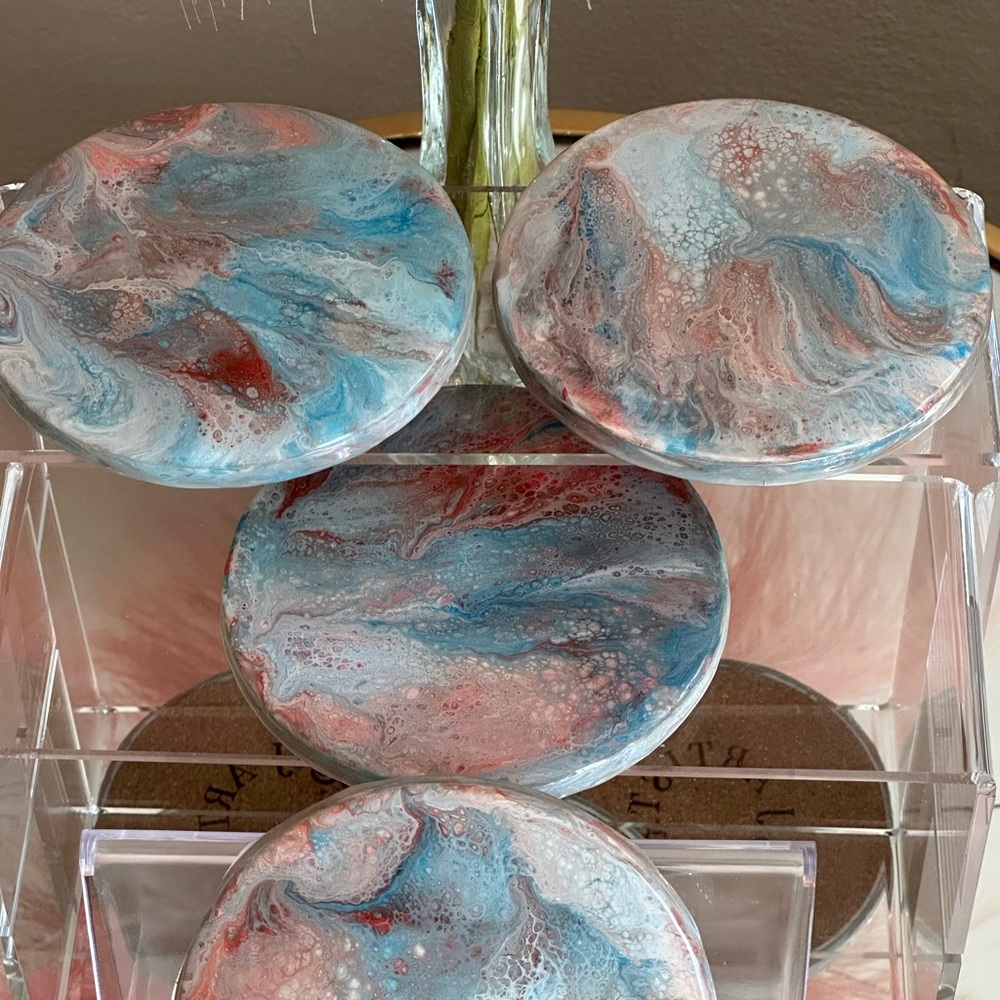 Ceramic Coasters ~ E & J Artistry ~ No. 003  “Earth, Wind & Fire”